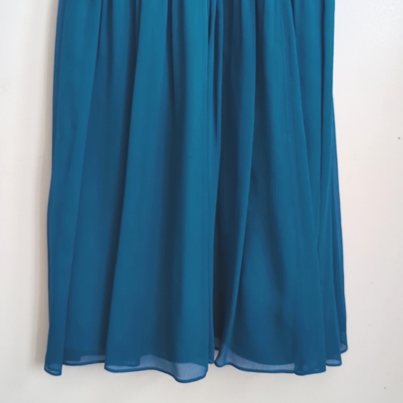J Crew Sinclair Silk Dress Lined Halter Teal Blue size 4 Party Cocktail Formal - Picture 6 of 10